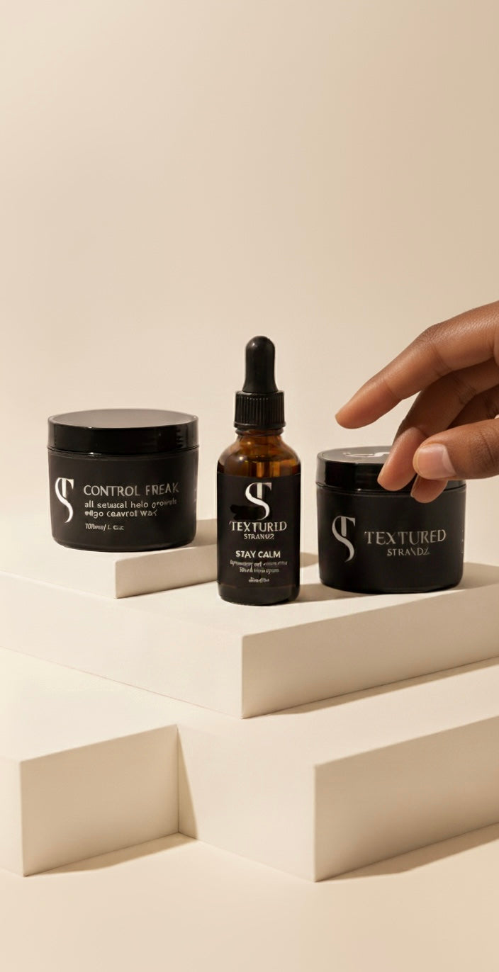 Textured Brand skincare products on a neutral background